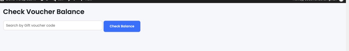Check Voucher Balance in the admin: search by gift voucher code